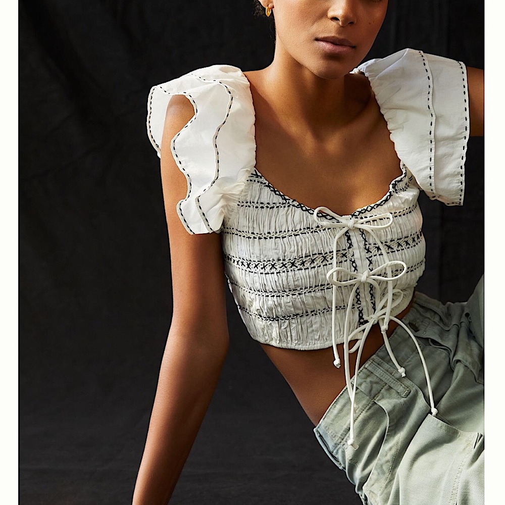 ANTHROPOLOGIE Smocked Pullover
